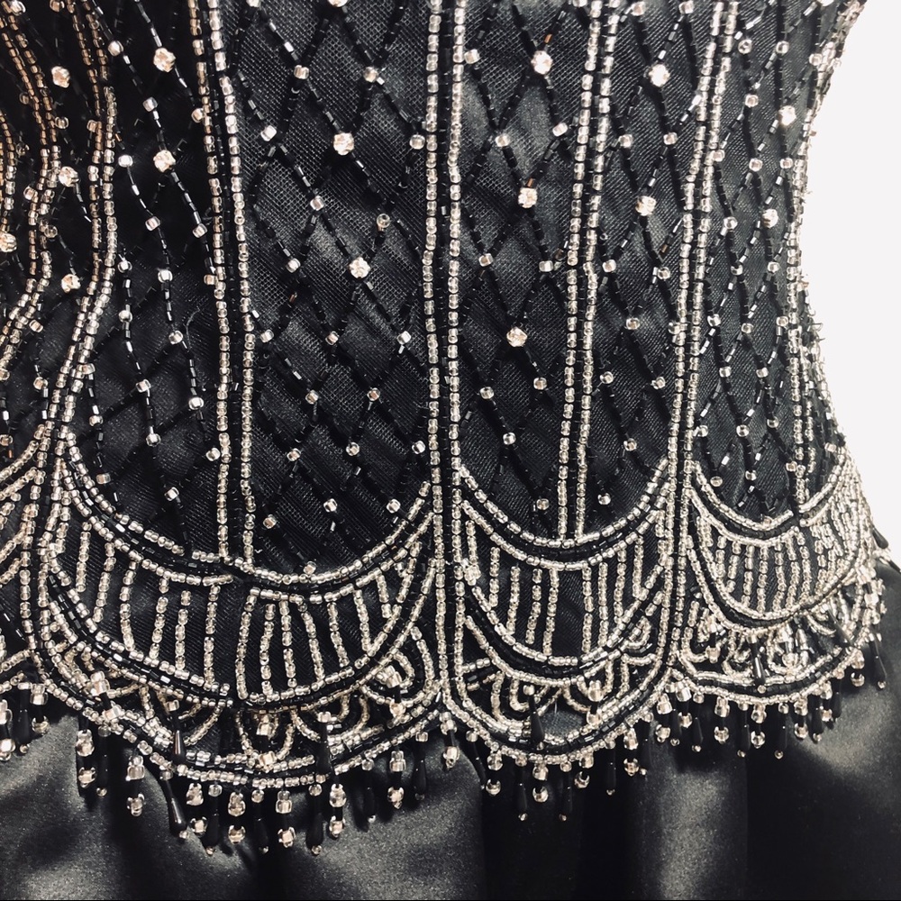 Jovani Black Beaded Strapless Prom Gown - Picture 2 of 7